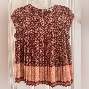 DR2 Black and Orange Paisley Blouse